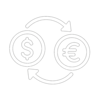 Currency exchange icon - multi-currency support for international business